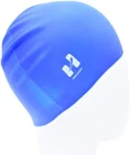 قبعة سباحة من السيليكون للكبار من هيرموز 20٪ أكثر مرونة من قبعة السباحة العادية للجنسين ، أزرق