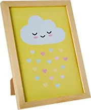 LOWHA Cute cloud yellow Wall Art with Pan Wood framed Ready to hang for home, bed room, office living room Home decor hand made wooden color 23 x 33cm By LOWHA