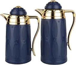 Bianka 2 Pieces Coffee And Tea Vacuum Flask Set Size: 0.7/1.0 Liter, Color: Matt Blue