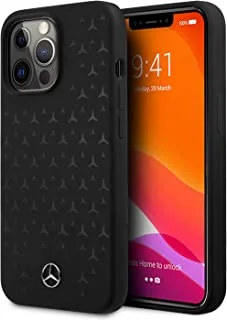 Mercedes Benz Liquid Silicone Case With Stars Pattern For Iphone 13 Pro (6.1 Inches) - Black