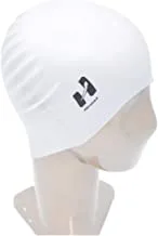 قبعة سباحة من السيليكون للكبار من هيرموز 20٪ أكثر مرونة من قبعة السباحة العادية للجنسين ، فضي