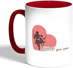 I love you mom Printed Coffee Mug, Red Color