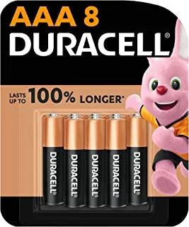 Duracell Type Aaa Alkaline Batteries,Pack of 8, Cooper & Black