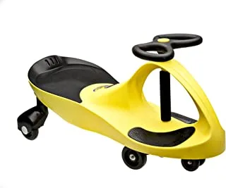 PlaSmart The Original Plasmacar By Yellow Ride On Toy, No Batteries, Gears, Or Pedals, Twist, Turn, Wiggle For Endless Fun, Yellow, Ages 3 Yrs And Up, PC070