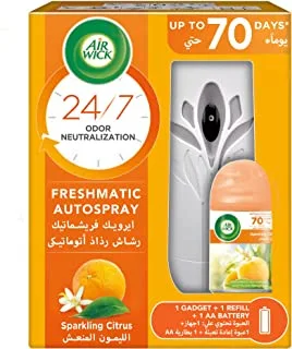 Air Wick Air Freshener Freshmatic Gadget + Sparkling Citrus Free Refill 250ml