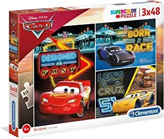 Clementoni Kids Puzzle, Disney Cars Puzzle 3 x 48 Pieces (32 x 22 cm), for Ages 4+ Years Old