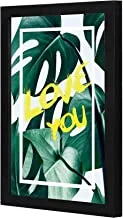 LOWHA LWHPWVP4B-166 love you yellow green white Wall art wooden frame Black color 23x33cm By LOWHA