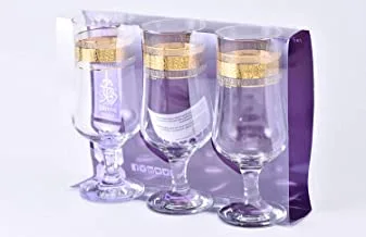 Wisteria Glass STEMWARE set Kenar Gold /3PCS