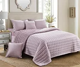 Soft Cozy Velvet Sherpa Fleece Reversible Winter Comforter Set, Single Size (160 X 210 Cm) 4 Pcs Warm Bedding Set, Dual Side Square Stitched Pattern, Sy, White2