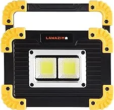 Lawazim Led Work Light With Usb Cable 3 Modes Black/Yellow 8 Inch | Portable Pocket Light with Folding Bracket Bottle Opener and Magnet Base for Camping Fishing Walking