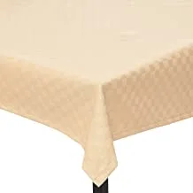 غطاء طاولة دوبي جاكار قطن 100٪ برنسيس - 140 × 260 سم - بيج 1 قطعة