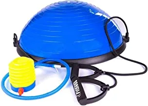 كرة تمرين إيفرفيت من فتنس وورلد مع أربطة مقاومة - أزرق