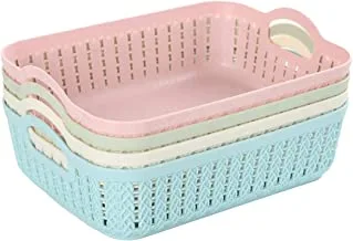 Lawazim 4-Piece Multicolored Rectangular Plastic Storage Basket Set