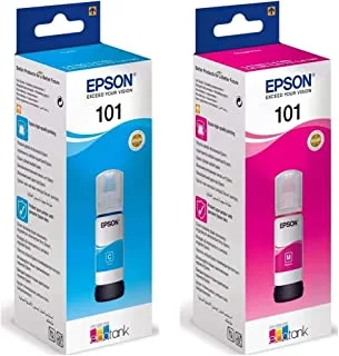 Epson 101 EcoTank Cyan Ink Bottle 70ml & 101 EcoTank Magenta Ink Bottle 70ml