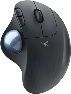 ماوس كرة التتبع اللاسلكي من لوجيتك ERGO M575 - تحكم سهل بالإبهام ودقة وتتبع سلس وتصميم مريح للويندوز والكمبيوتر الشخصي وماك مع إمكانيات Bluetooth و USB - جرافيت