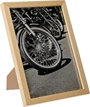 LOWHA صورة لجدار دراجة نارية متوقفة مع لوحة خشبية مؤطرة جاهزة للتعليق للمنزل ، غرفة النوم ، غرفة المعيشة والمكتب ، ديكور المنزل مصنوع يدويًا ، لون خشبي 23 × 33 سم من LOWHA