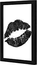 Lowha Black Lips Wall Art Wooden Frame Black Color 23X33Cm By Lowha