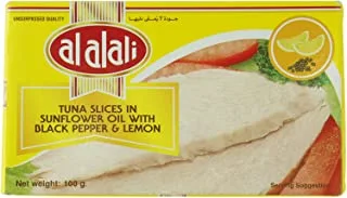 Al Alali Tuna Slices Pepper & Lemon Sunflower Oil, 100 G