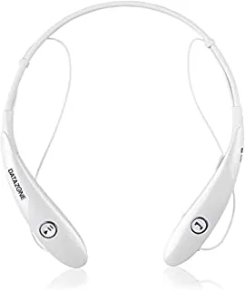 Neckband Flexible Wireless Bluetooth Headset For Smartphones By Datazone, White Hv-900, 15 * 10 * 5