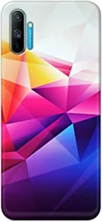 جراب Jim Orton بتصميم غير لامع مصمم لهاتف Realme C15-Digital Pattern Pink White Blue