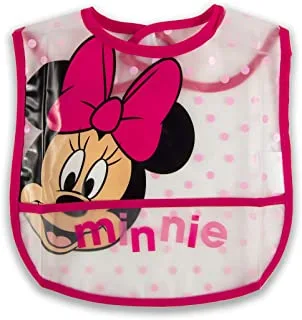 Disney Minnie MoUse Apron Bibs - Washable, Stain And Odor Resistant, 100% Water-Proof. Age: 6 – 24 Months
