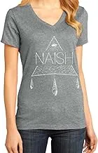 Naish Unisex Adult's Boho Triangle V-Neck T-Shirt - Grey, M