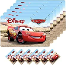 Fun Homes Disney Cars Pvc 6 Pieces Dining Table Placemat With Tea Coasters Set (Red), Standard (Fun0757)