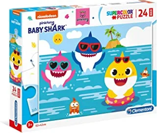 Clementoni Puzzle Maxi Baby Shark 24 Pieces for Kids 3+ Age, Multicolor, 28519