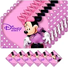 Fun Homes Disney Minnie PVC 6 Pieces Dining Table Placemat with Tea Coasters Set (Pink), standard (Fun0756)