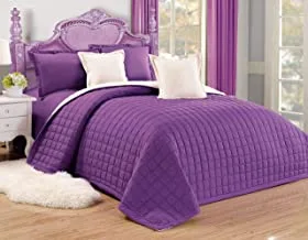 Compressed comforter two-sided color set 4 piece, purple, single size