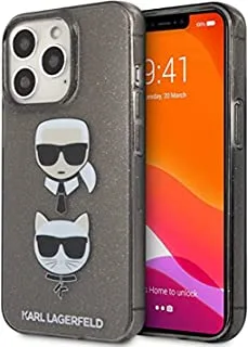 Karl Lagerfeld TPU Full Glitter Case With Embossed Karl & Choupette Head For iPhone 13 Pro (6.1
