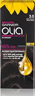 Garnier Olia, No Ammonia Permanent Hair Color With 60% Oils, 3.0 Soft Black