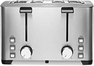 Lawazim 4-Slice Electric Stainless Steel Toaster With Crump Tray 1500W، Silver، 05-2500-04