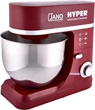 JANO 7L 1200W Electric Stand Mixer Hyper 6 Speeds Control with Pulse, S/S Bowl, 3 Types Of Tools Beater, Balloon Whisk, Dough Hook, Removable S/S bowl, Red JN1211 2 Years warranty