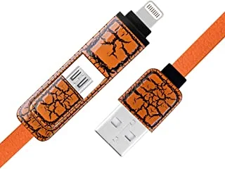 Datazone 2 in 1 USB Charging Cable Flat، Multi Connector DZ-CH 2 In 1 (Orange) 101