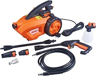 Lawazim High Pressure Washer 1200W with 6 Piece Accessories with Hose & Soap Dispenser, Compact & Lightweight, Built-in Carry Handle, Auto Stop System, Pressure Washer For Car, Home & Garden,