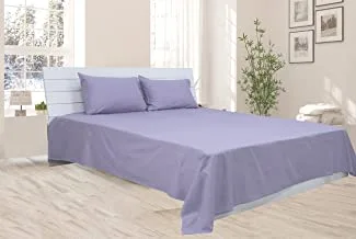 Deyarco Princess Flat Sheet 3pc-Fabric: Poly Cotton 144TC - Color: Lilac -Size: Queen 240x260cm + 2 Pillowcase Size: 50x75cm