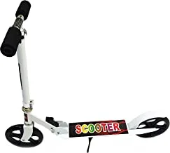 Funz Scooter For Kids Ages 6-12 And Up And Scooter For Adults, Big Wheels, Adjustable Handle, Rear Fender Brake Foldable Kick Scooters For Teens, White, Medium, To-50002257