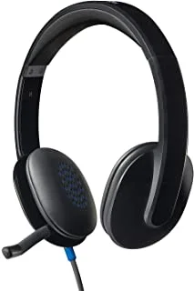 Logitech H540 Wired Headset, Stereo Headphone With Noise-Cancelling Microphone, Usb, On-Ear Controls, Mute Indicator Light, Pc/Mac/Laptop - Black