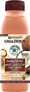 Garnier Ultra Doux Smoothing Coconut Hair Food Shampoo For Dry And Frizzy Hair, 350 Ml