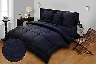 طقم ملاءة سرير كينج 3 قطع من فندق Linen Klub - 250TC 100٪ Cotton Dobby Box Sateen ، الحجم: 260 × 280 سم ، كحلي