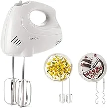 Kenwood Electric Hand Mixer, 250Watts, 6Speeds And Turbo,Light Weight Handheld Mixer,Two Beaters Two Dough Hooks, White HM330