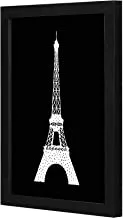 LOWHA white black eiffel tower Wall art wooden frame Black color 23x33cm By LOWHA