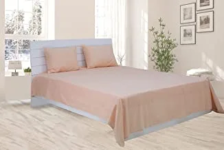 Deyarco Princess Flat Sheet 3pc-Fabric: Poly Cotton 144TC - Color: Peach -Size: Queen 240x260cm + 2 Pillowcase Size: 50x75cm