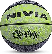 NIVIA GRAFFITI BASKETBALL BLACK AND GREEN SIZE - 7
