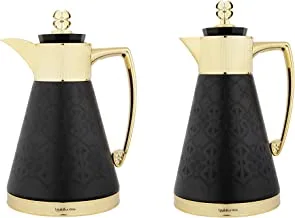 السيف لافيرا 2 قطعة طقم ترامس قهوة وشاي ، مقاس: 1.0 / 0.7 لتر ، اللون: أسود / ذهبي