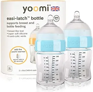 Yoomi 8 Oz Feeding Bottle And Slow Flow Teat Double Pack