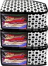 Kuber Industries Polka Dots 3 Pieces Non Woven Blouse Cover Set (Black & White)