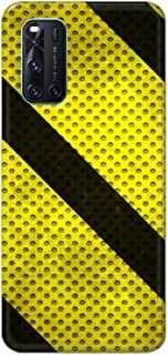 Jim Orton matte finish designer shell case cover for Vivo V19-Dotted Strips Yellow Black