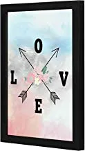 Lowha LWHPWVP4B-169 Love Pink White Wall Art Wooden Frame Black Color 23X33Cm By Lowha